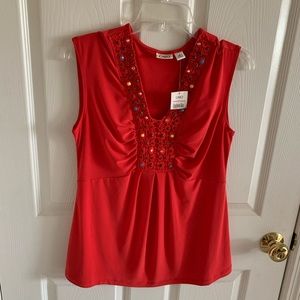 NWT Cato Sleeveless Sequined V Neck Size Small